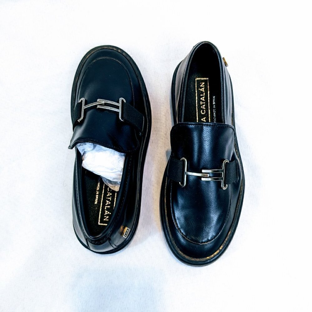 NWT Maria Catalan Girl's Black Loafers Size 13